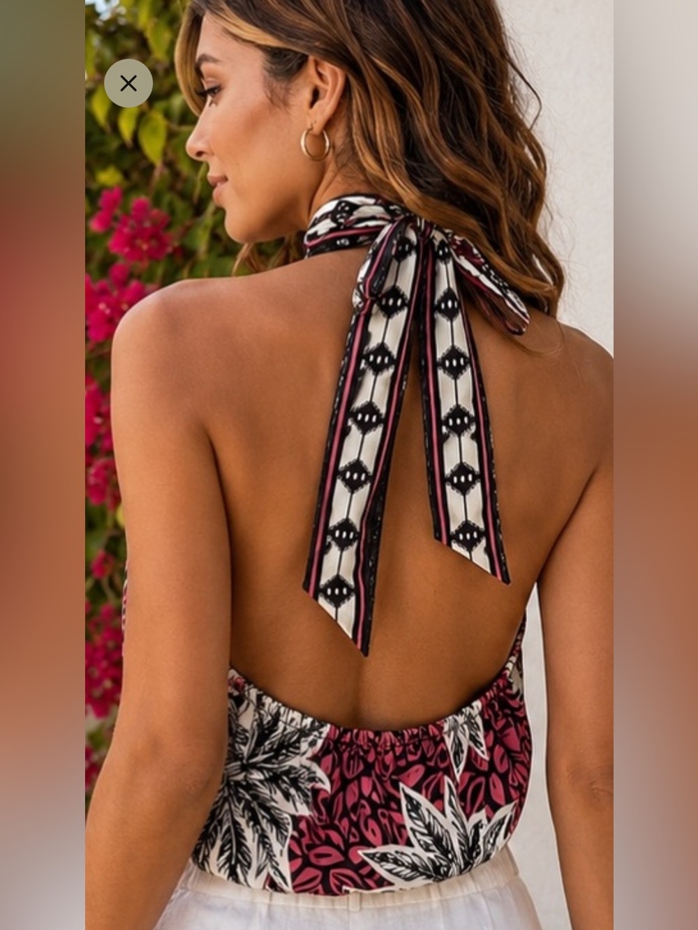 Rachel Zoe Tropical Halter Blouse